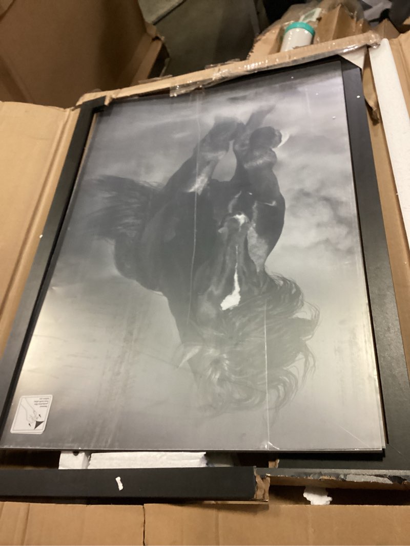 Condition photo showing As Is for Americanflat 19x28 Poster Frame with Polished Plexiglass - Black Picture Frame - Wide Photo Frames Made of Engineered Wood for Vertical or Horizontal Wall Display - Epic Collection - Black Black 19x28