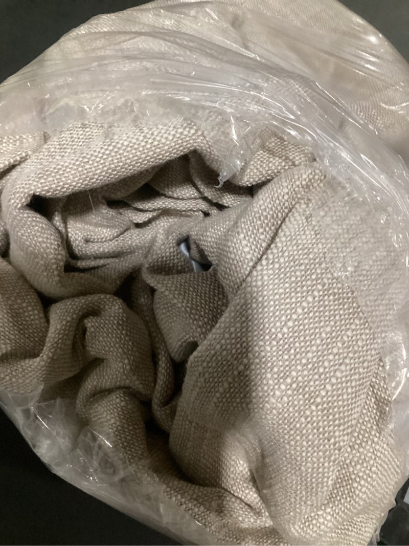 Condition photo showing Good Condition for textured cotton room darkening curtain, 48x96, flax