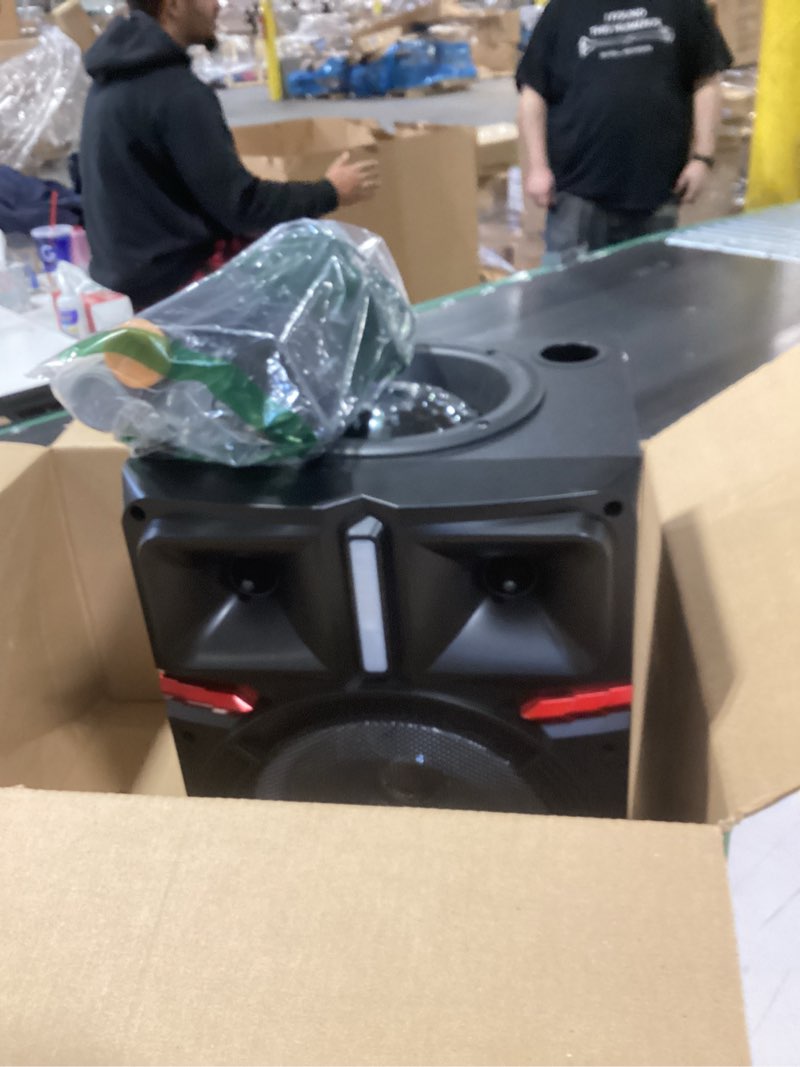 Condition photo showing As Is for HEARTSEA Karaoke Machine for Adults, Portable Bluetooth Speaker with 2 Wireless Microphones, PA System with Disco Lights for Big Party, Outdoor, Supports USB/TF/REC/AUX, Ideal Gifts for Family HS-8P