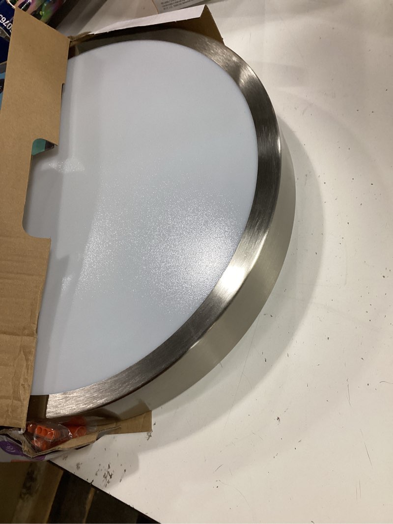 Condition photo showing As Is for globe wes 13in smart flush mount  new (e14)