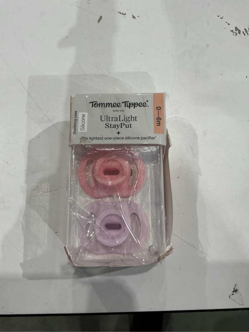 Condition photo showing As Is for tommee tippee ultra-light stayput pacifier, 0-6 months, one-piece silicone design, 2 pack
