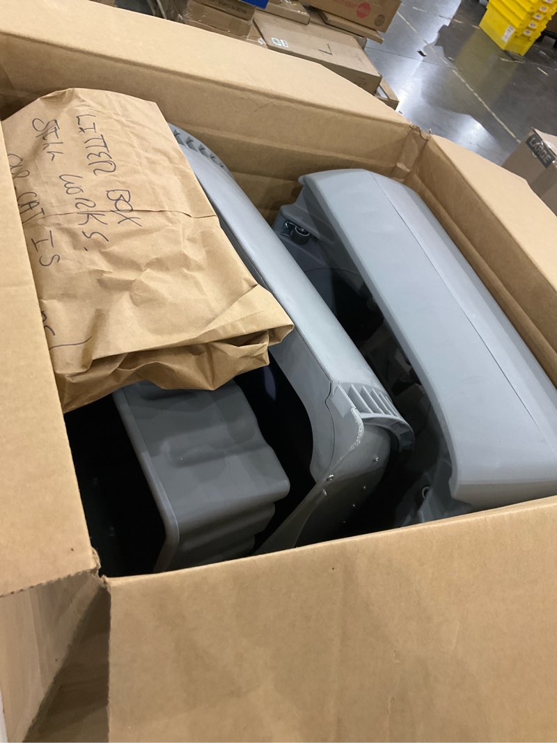 Condition photo showing As Is for Automatic Cat Litter Box Self Cleaning - APP Control, Open-Style Design, Smart Health Monitor, Suitable for Medium Cats and Kittens, Safe Anti-Pinch, Quiet, A Lifelong Companion - Grey