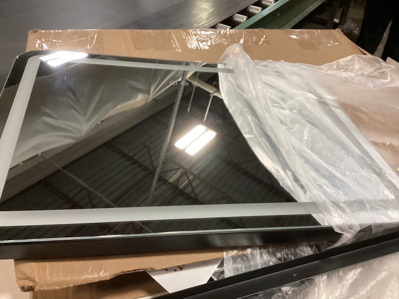 Condition photo showing Good Condition for Ratsamee 23"x18" Black Vanity Mirror with Lights, Led Makeup Mirror, Lighted Makeup Mirror with 3 Color Dimmable Lights, Smart Touch Screen Control, Aluminum Metal Frame,USB Charging Port Black 23"L x 18"W