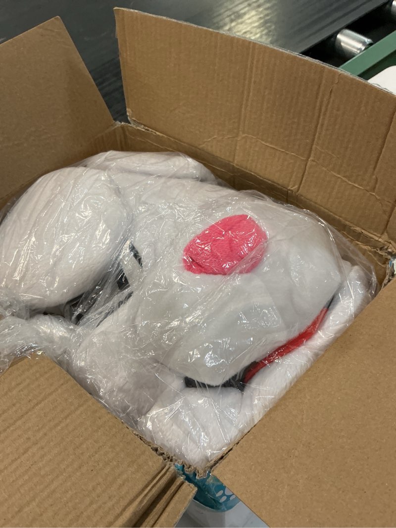 Condition photo showing Good Condition for to.beone easter bunny mascot costume with blue vest and yellow bow tie, adult size rabbit character suit for events and parties