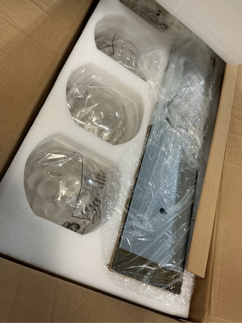 Condition photo showing Good Condition for Bathroom Light Fixtures Over Mirror, 26" Brushed Gold Bathroom Vanity Light with Clear Hammered Glass Globe Shade, 4-Light Modern Sconces Wall Lighting, VL200-BG-CL-4 Gold, Hammered Glass 4-Light