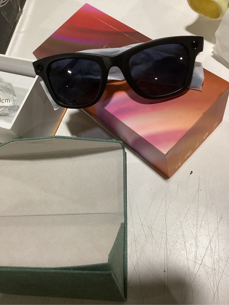 Condition photo showing Good Condition for upgraded ai smart bluetooth glasses, 800w anti-shake camera glasses, 1080p video recording, ai real-time translation, open-back headphone audio, voice assistant, sunglasses for men women black eyeglass frames/sunglasses lenses