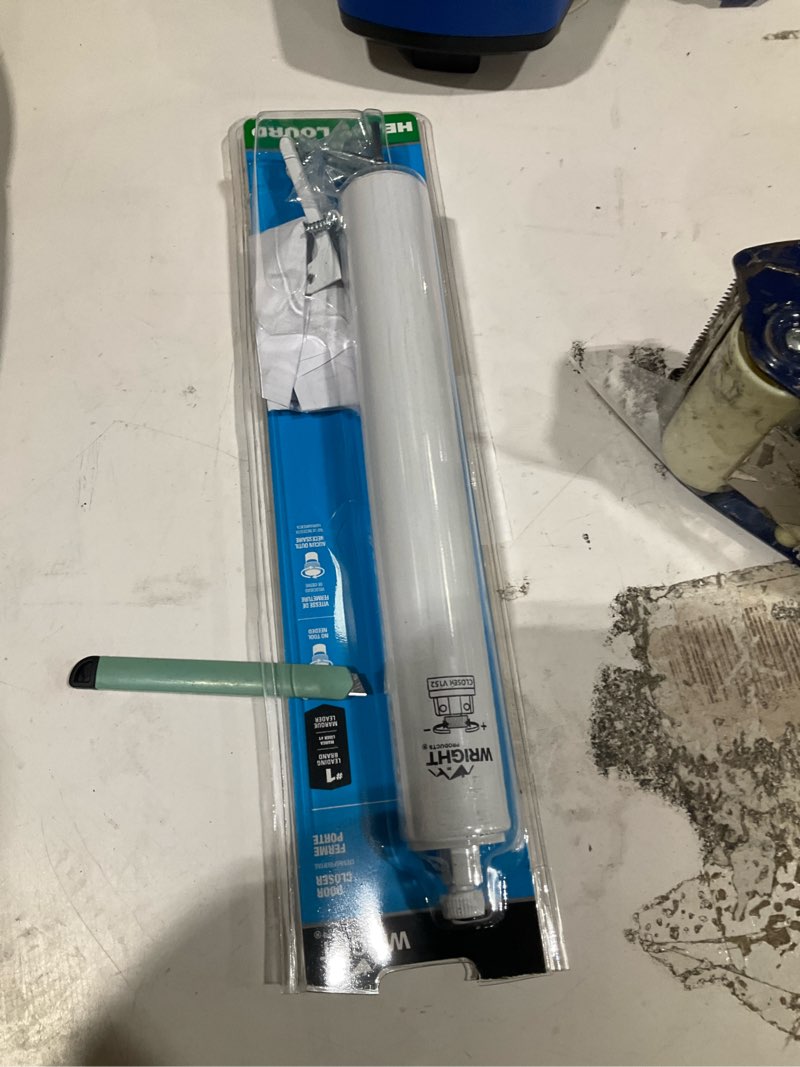 Condition photo showing As Is for pneumatic closer w/ ts, heavy duty, white