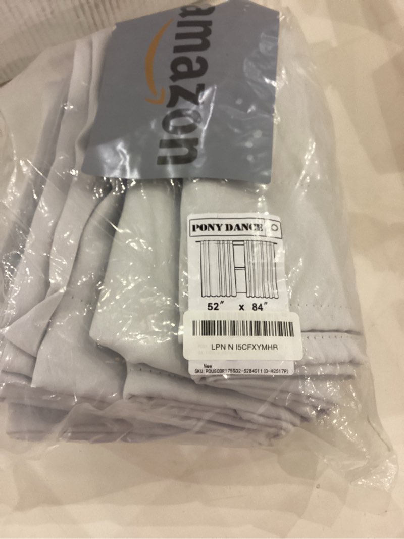 PONY DANCE 100% White Blackout Curtains 84 inch Long, Thermal Insulated Room Darkening Curtains for 