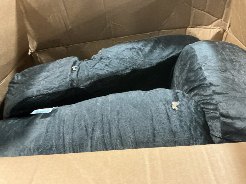 Condition photo showing As Is for zomaple face down chair after eye surgery – memory foam, washable cover, & ventilated design – facedown pillow for sleeping, bbl equipment, retinal & vitrectomy recovery velvet grey