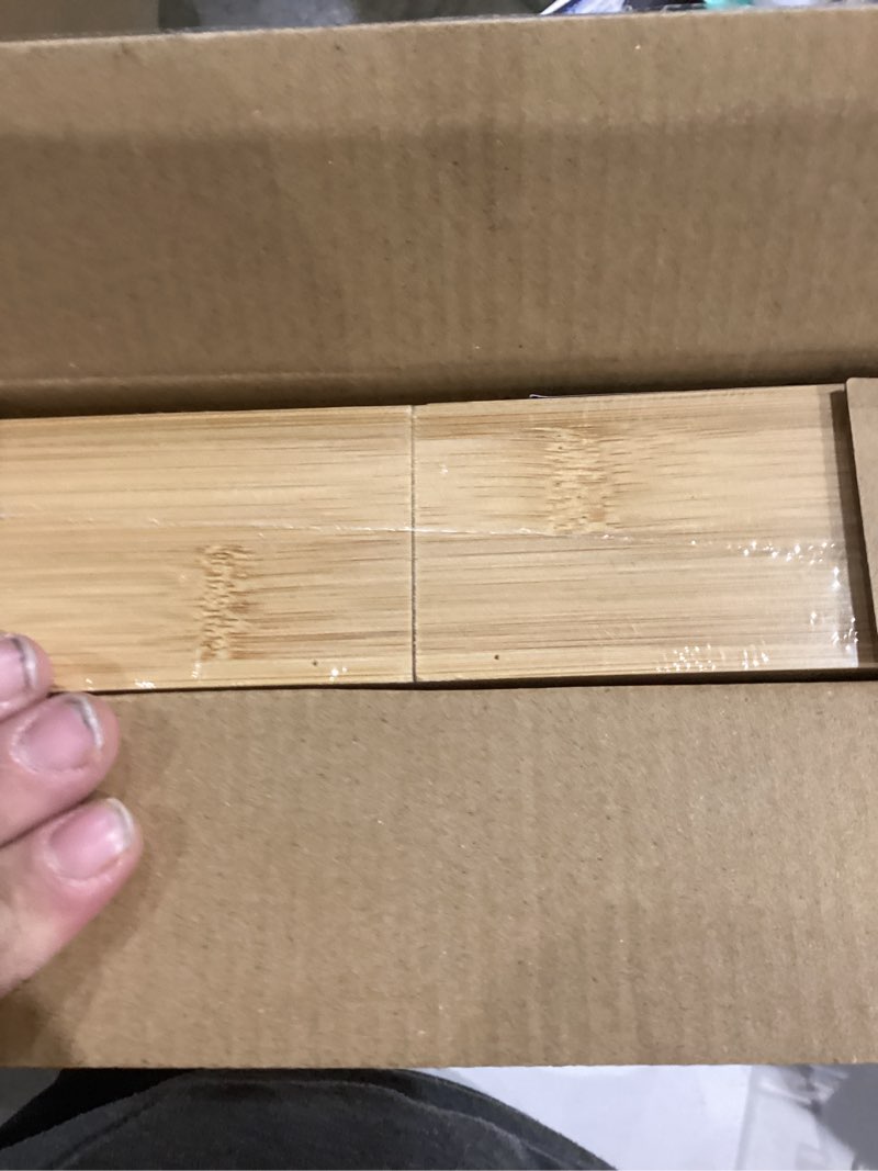 Condition photo showing New/Like New for Expandable Bamboo Kitchen Drawer Organizer for Cutlery and Utensils, Adjustable Bamboo Wood Cutlery Tray in Drawer for Flatware and Silverware in Kitchen, (Natural) 7 Slots Expandable Natural