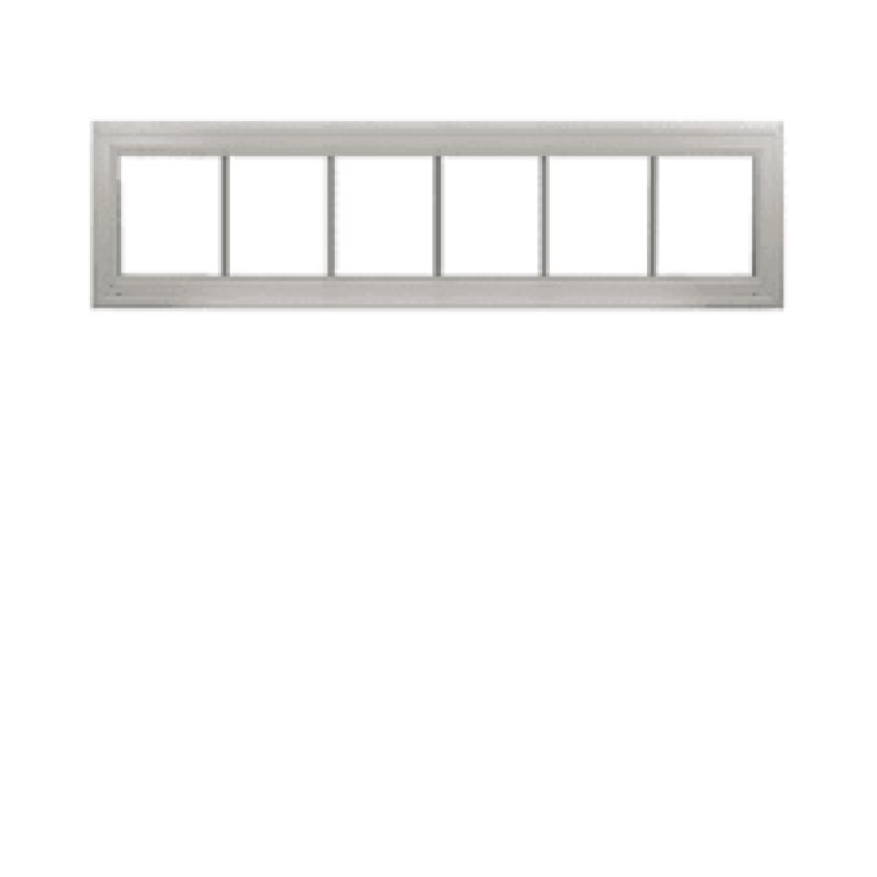 Vinyl Transom Household Window, 10" x 36" Double Pane Fixed Window with Grids and Tempered Glass for