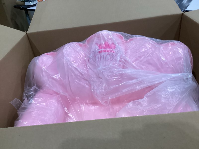 Condition photo showing As Is for Pink Princess Toddler Couch Fold Out, 2-in-1 Foldable Sofa Bed & Chair for Kids 1-5, Comfy Crystal Velvet Kids Lounge Chair for Playroom, Gift Light Pink