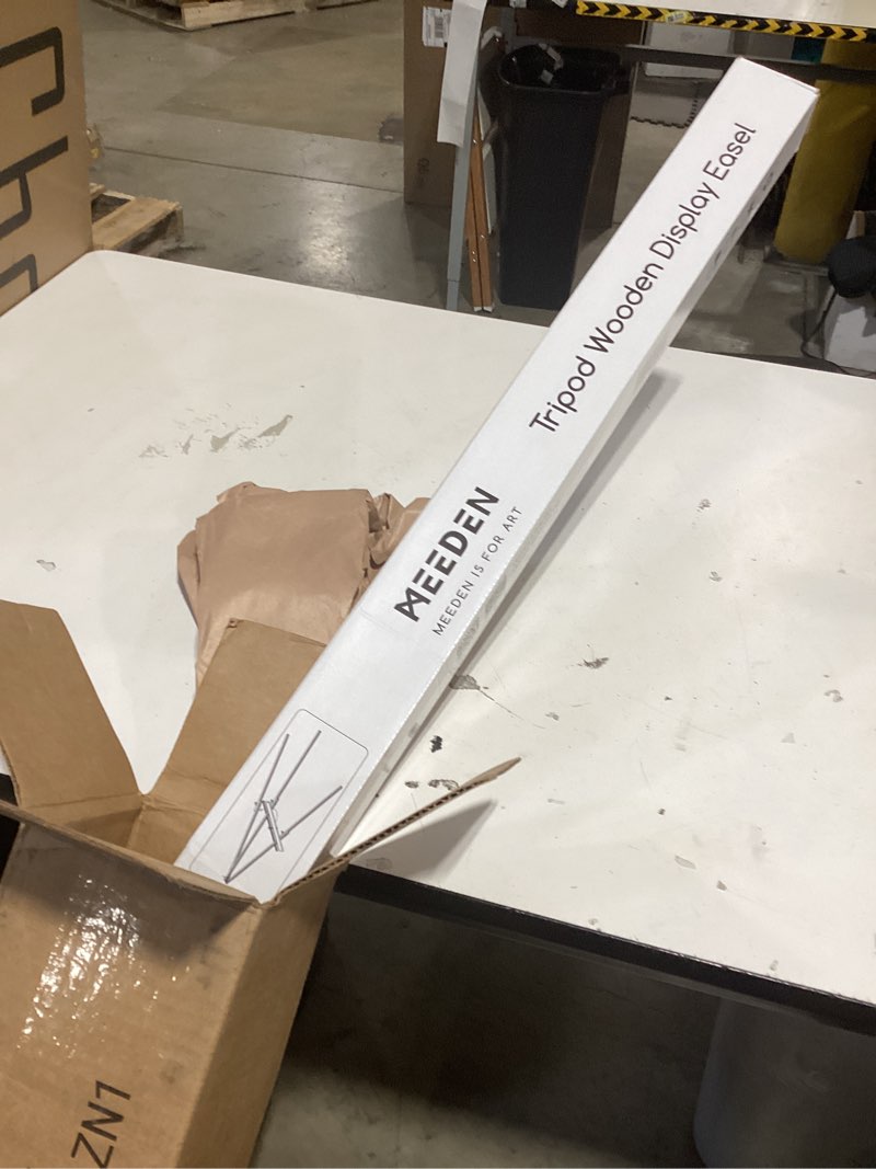 Condition photo showing New/Like New for meeden wood easel stand for display: wooden display tripod stand for posters pictures paintings - wedding decor holder for welcome sign