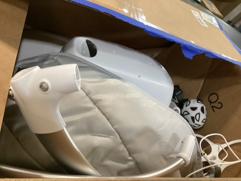 Condition photo showing As Is for UPPAbaby Mamaroo Smart Swing – Customizable Soothing Modes with MotionSync Technology – Infant Recline + Bluetooth Enabled – Included Newborn Insert – Stella (Grey Mélange)