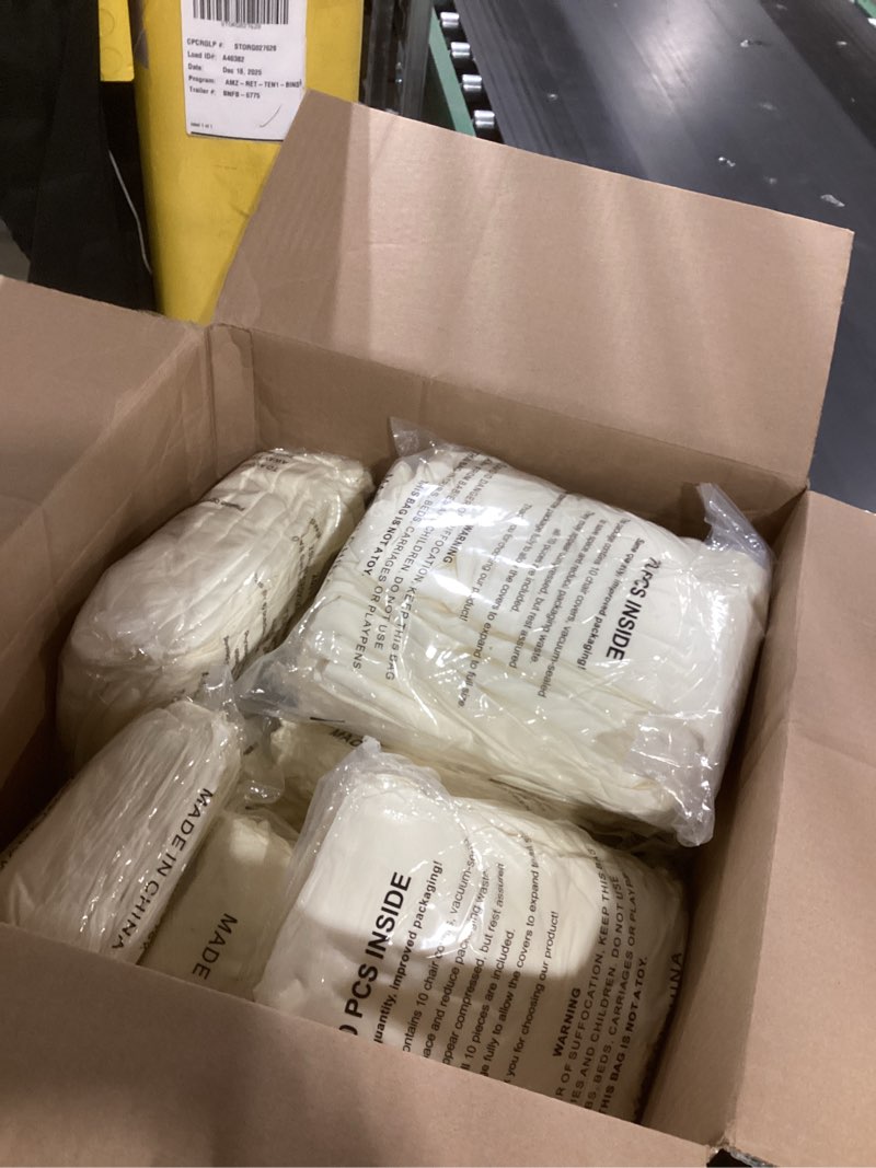 Condition photo showing As Is for LIUJIAYI 100 Pcs Ivory Stretch Chair Covers - Premium Polyester Spandex Slipcovers for Wedding, Party, Banquet, Dining & Event Chairs Ivory 100PCS