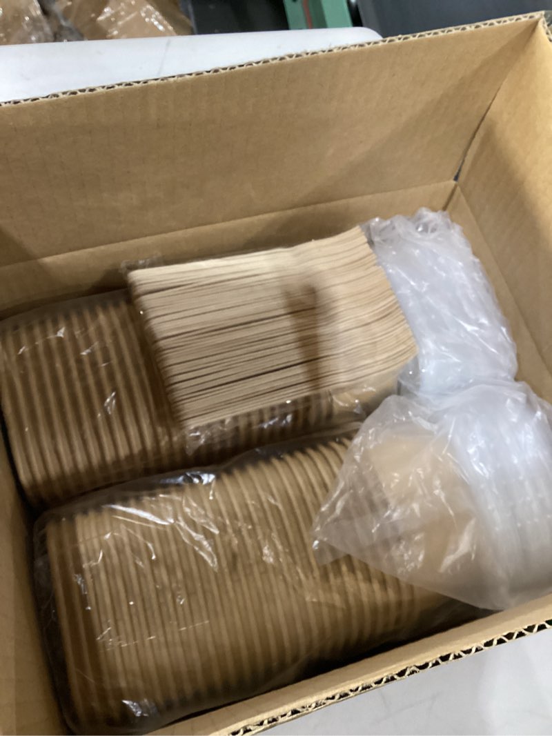 Condition photo showing Good Condition for 50 pack 25 oz paper food containers with lids, meal prep containers disposable large paper bowls, microwavable and freezer storage use cardboard food containers 25oz 50 count brown