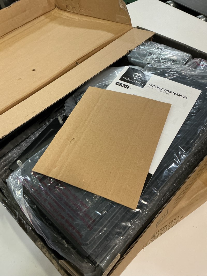Condition photo showing Good Condition for perlesmith universal swivel tv stand legs for 37-75 inch tvs, height adjustable tabletop mount holds up to 99lbs, television table tv stands for livingroom & bedroom, universal vesa 600x400mm, pstvs13 37-75 inch screen
