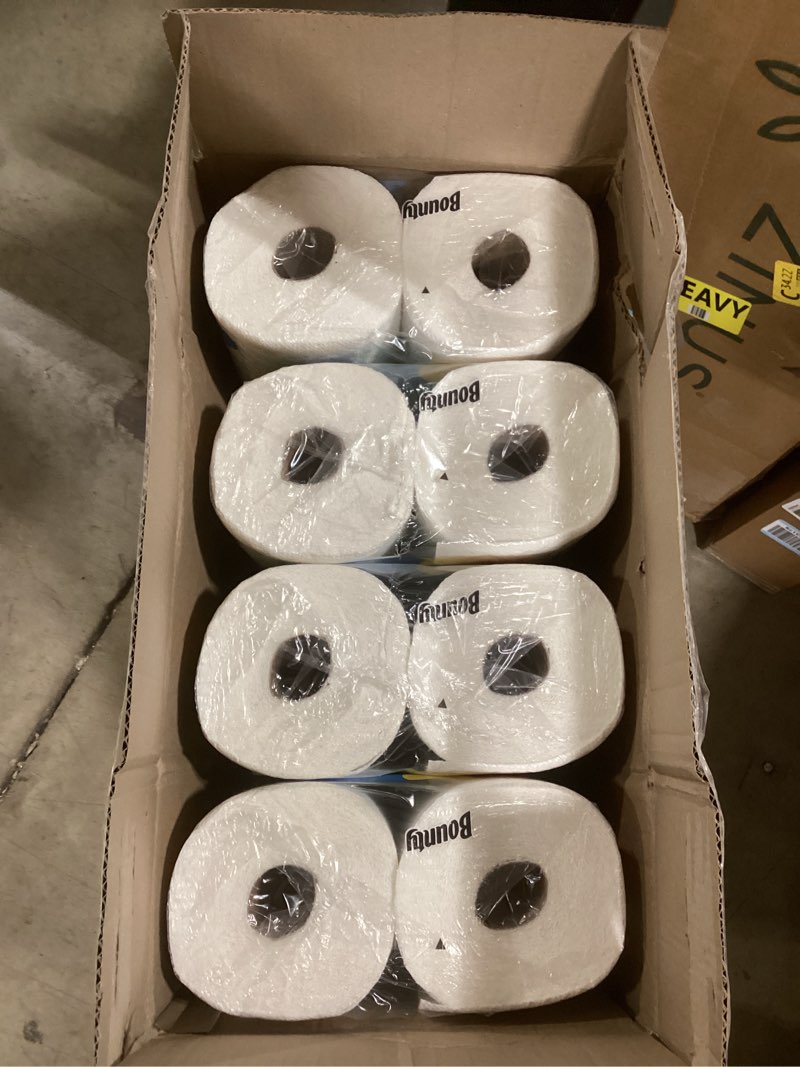Condition photo showing New/Like New for Bounty Paper Towels Quick Size, White, 16 Family Rolls = 40 Regular Rolls Family 16 Rolls (107 Sheets each)