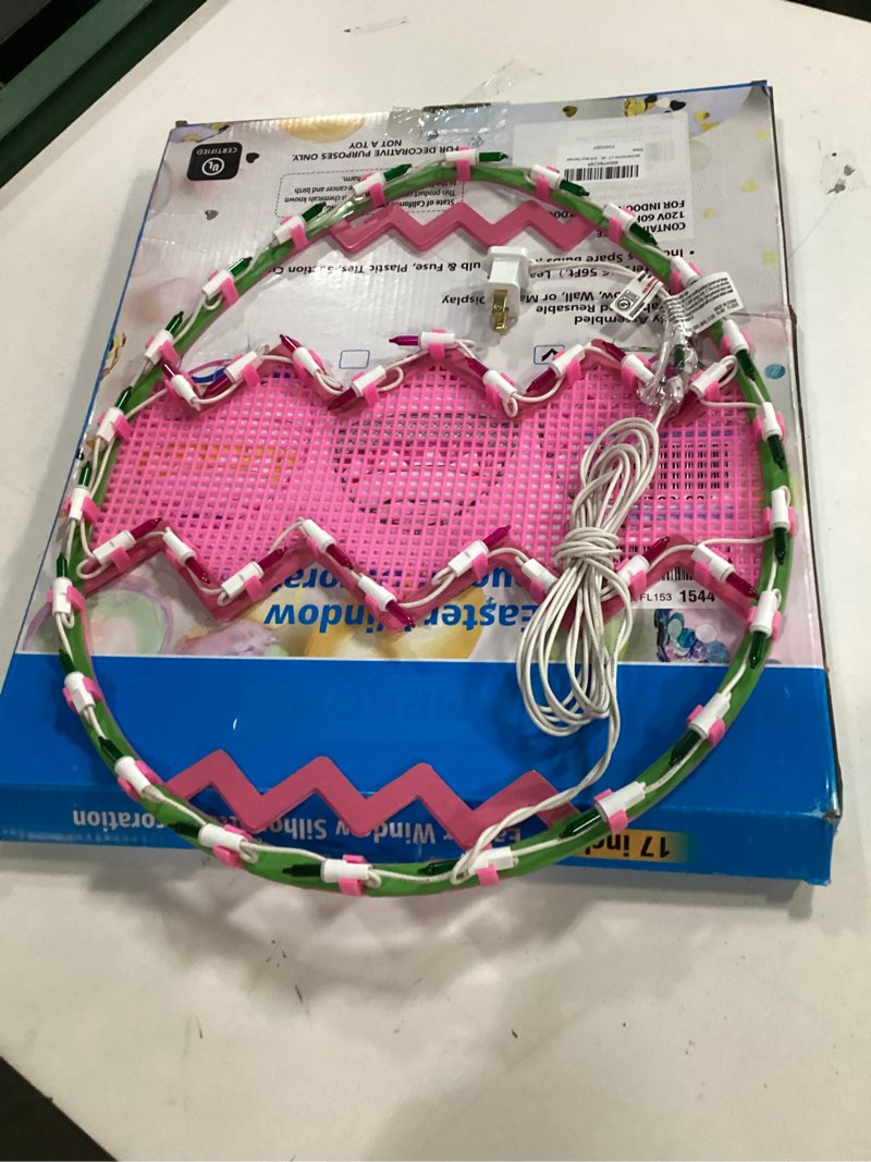 Condition photo showing Good Condition for 17\" 20led lighted bunny easter decor - ul certified, soft warm glow, window & hanging accent, compact holiday ornament, pretty gift box packed whimsical easter rabbit