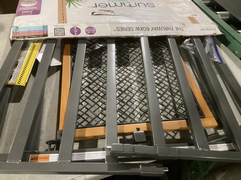 Condition photo showing Good Condition for ingenuity ingenuity thruway 60xw series extra wide safety pet&baby gate,30"-60" wide,26" tall,pressure or hardware mounted,install wall to wall in doorway or stairway–honey oak stained wood&metal honey oak & metal