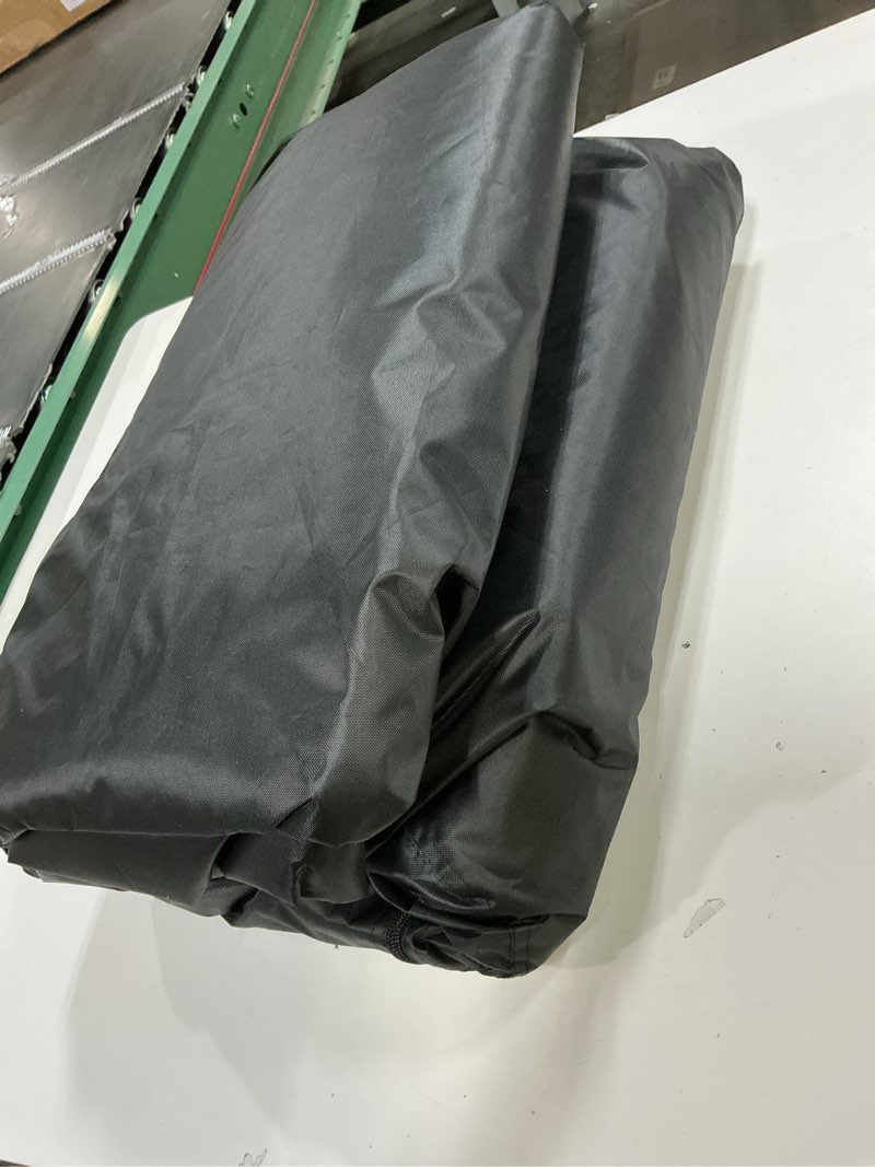 Condition photo showing Good Condition for XCZ trampoline cover, trampoline tent, with ventilation Windows, open design. Suitable for 14tf eight-bar circular trampolines, waterproof/sunshade/storage protection black 14FT(Suitable for 8 curved poles?