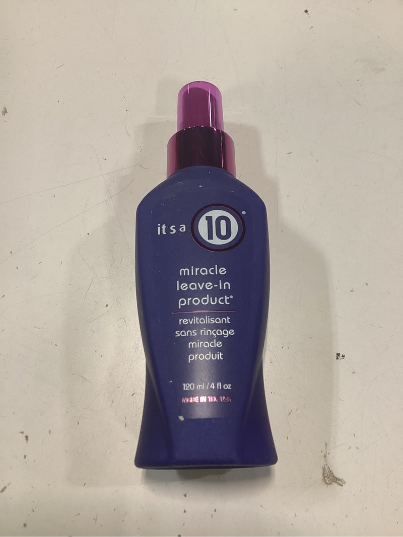 Condition photo showing As Is for it's a 10 haircare miracle leave-in product, 4 fl oz