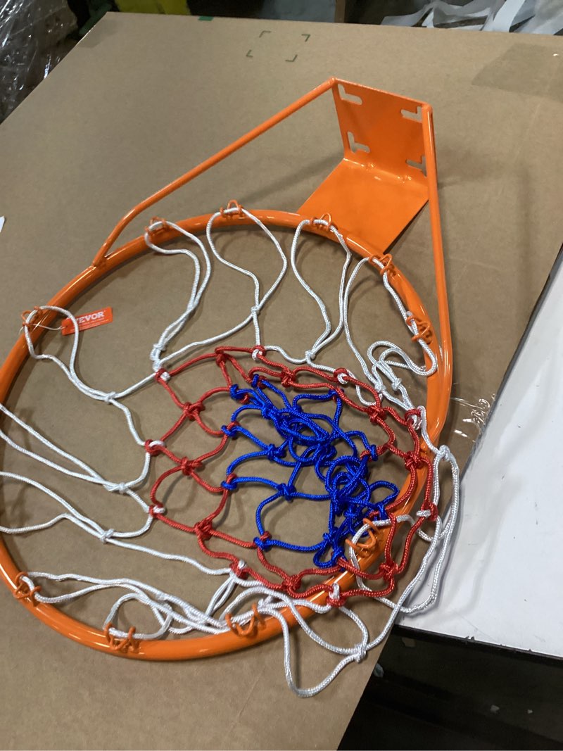 Condition photo showing Good Condition for VEVOR Basketball Hoop/Rim, Adjustable Height Portable Backboard Court, Basketball Goal, Mobile Stand with Wheels Weighted Base, Youth&Adults, Outdoor/Indoor 18in Orange Rim