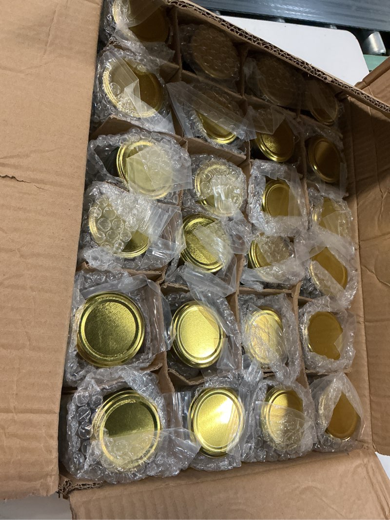 Condition photo showing New/Like New for 24 pieces glass honey bear jars with gold lids 6 oz cute bear honey jars in bulk clear honey containers for honey jars party favors candles crafts baby shower wedding favors supplies