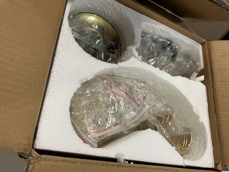 Condition photo showing New/Like New for Bestier Gold Modern Pendant Chandelier Crystal Raindrop Lighting Ceiling Light Fixture Lamp for Dining Room Bathroom Bedroom Livingroom entryway 1 E26 Bulbs Required D13 in x H16 in D13" x H16" Gold