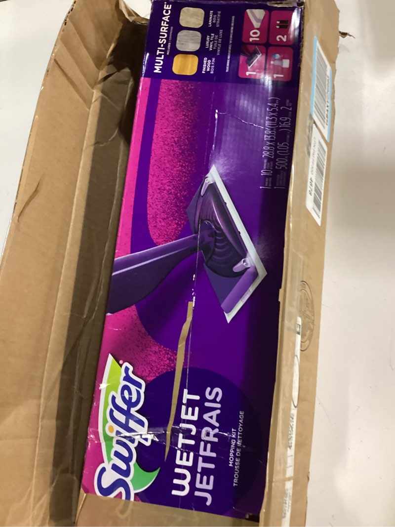 Condition photo showing Good Condition for Swiffer WetJet Hardwood and Floor Spray Mop Cleaner Starter Kit, Includes: 1 Power Mop, 10 Pads, Cleaning Solution, Batteries 1 Kit Cleaner Kit