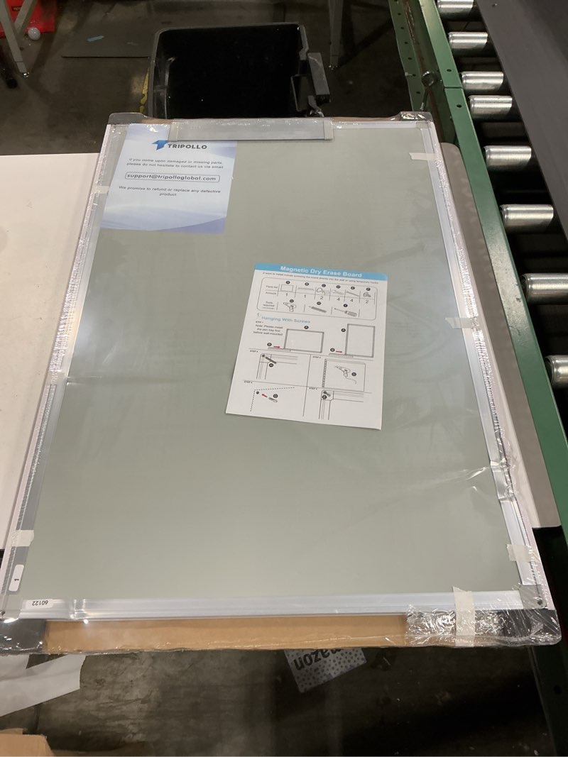 Condition photo showing As Is for white board dry erase, 36 x 24 inch magnetic dry erase board whiteboard for wall, aluminum frame hanging whiteboard marker board writing board
