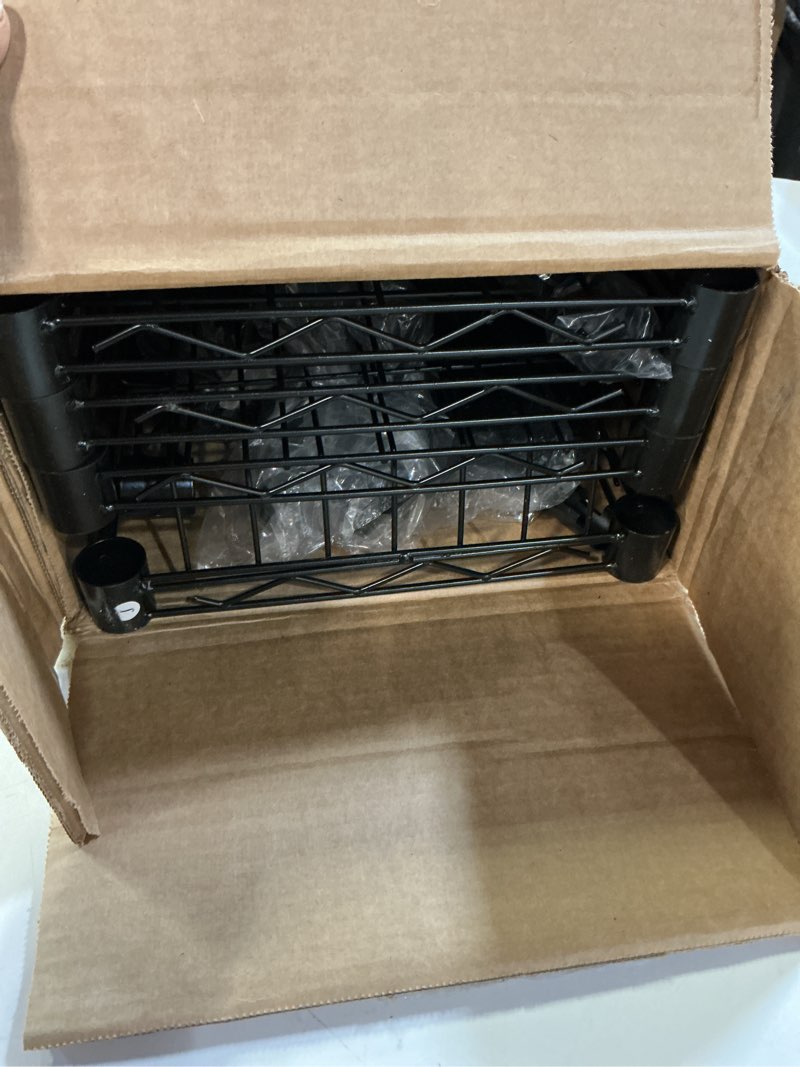 Condition photo showing New/Like New for 4-Tier Over The Toilet Storage, Bathroom Shelves with 6 Hooks, Metal Over Toilet Organizer with Adjustable Shelf and Basket, Freestanding Rack Space Saver for Bathroom, Laundry, Black