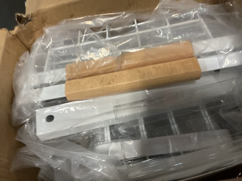 Condition photo showing Good Condition for 2 Packs Under Sink Organizer,Small Shelf for narrow spaces,2 Tiers Pull Out Under Cabinet Organizer,Adjustable Height,Slide Out Thickened Metal Under,White White 2 Pack