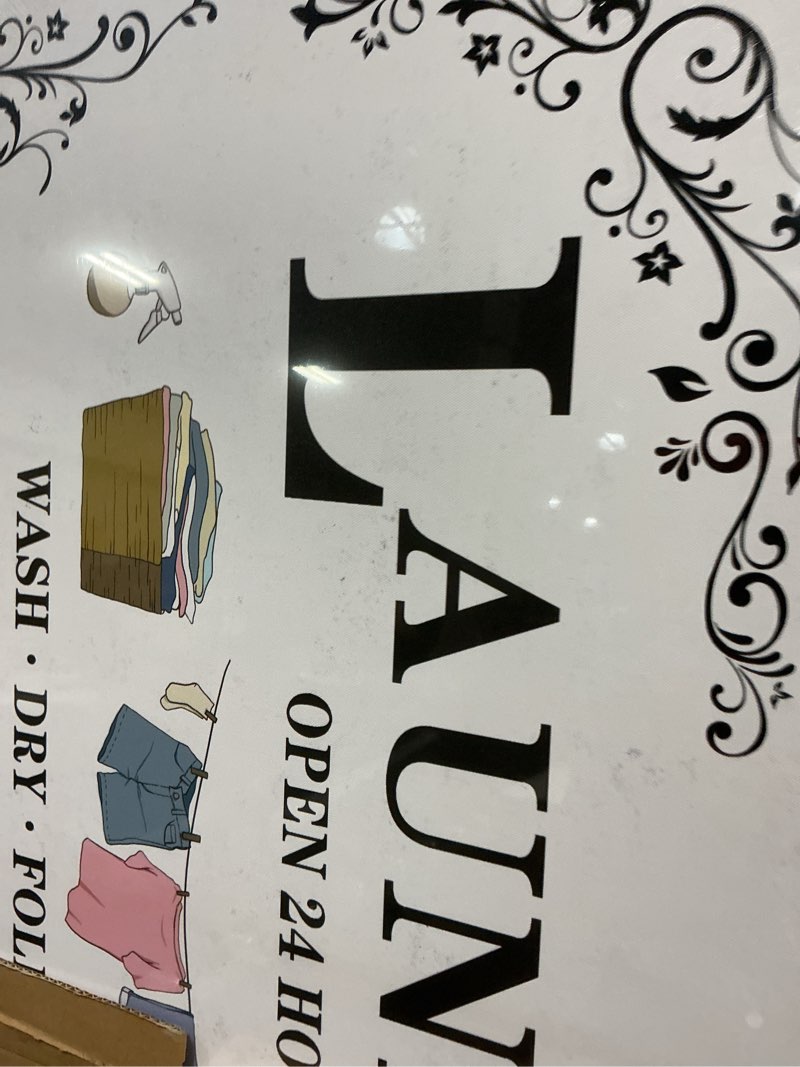 Condition photo showing New/Like New for Laundry Sign Canvas Wall Art for Laundry Room Decor Rustic Wash Dry Fold Repeat Signs Accessories Farmhouse Decoration 20x40inch