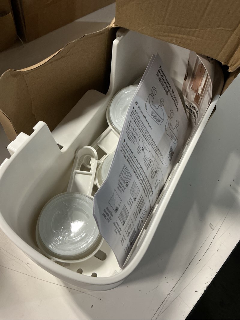 Condition photo showing New/Like New for taili shower caddy suction cup 2 pack, heavy duty bathroom organizer, removable shelves for inside shower, shampoo, waterproof suction plastic storage for bathroom accessories holder, white 2 × white