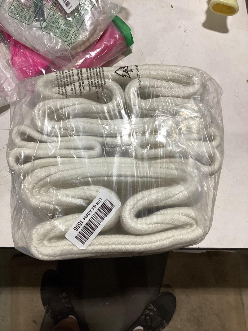 Condition photo showing New/Like New for miniark small organizing baskets for cubes shelf, 9.7x9.7x7.1 inch rope woven storage bins for nursery shelves storage, cute toy basket, square 3 packs off white square-9l (?9.7"×9.7"×h7.1") off white