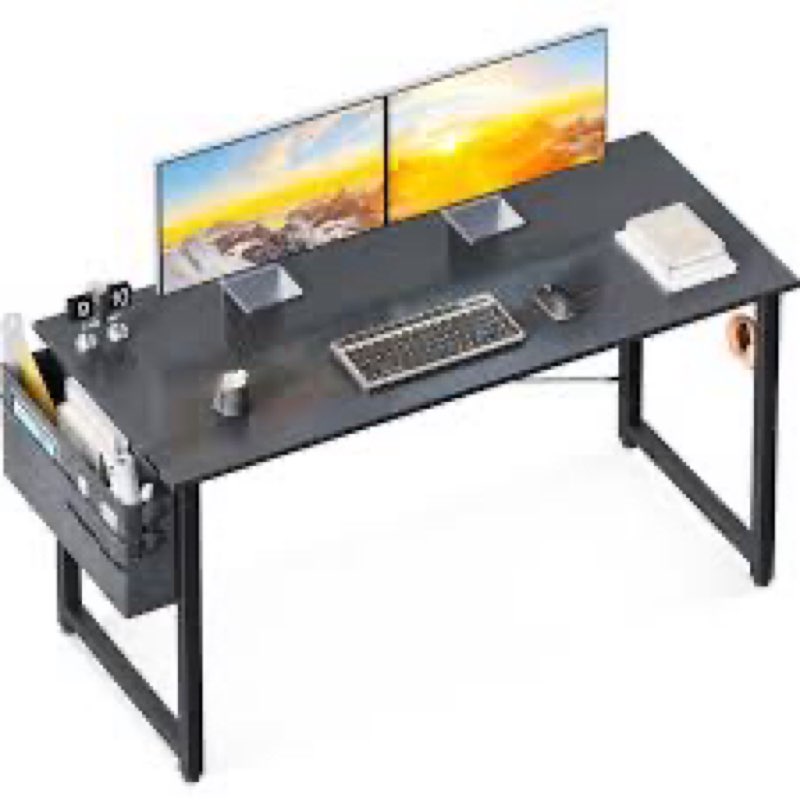 odk 48 inches computer desk for home office, office table for small spaces, writing desk with headph