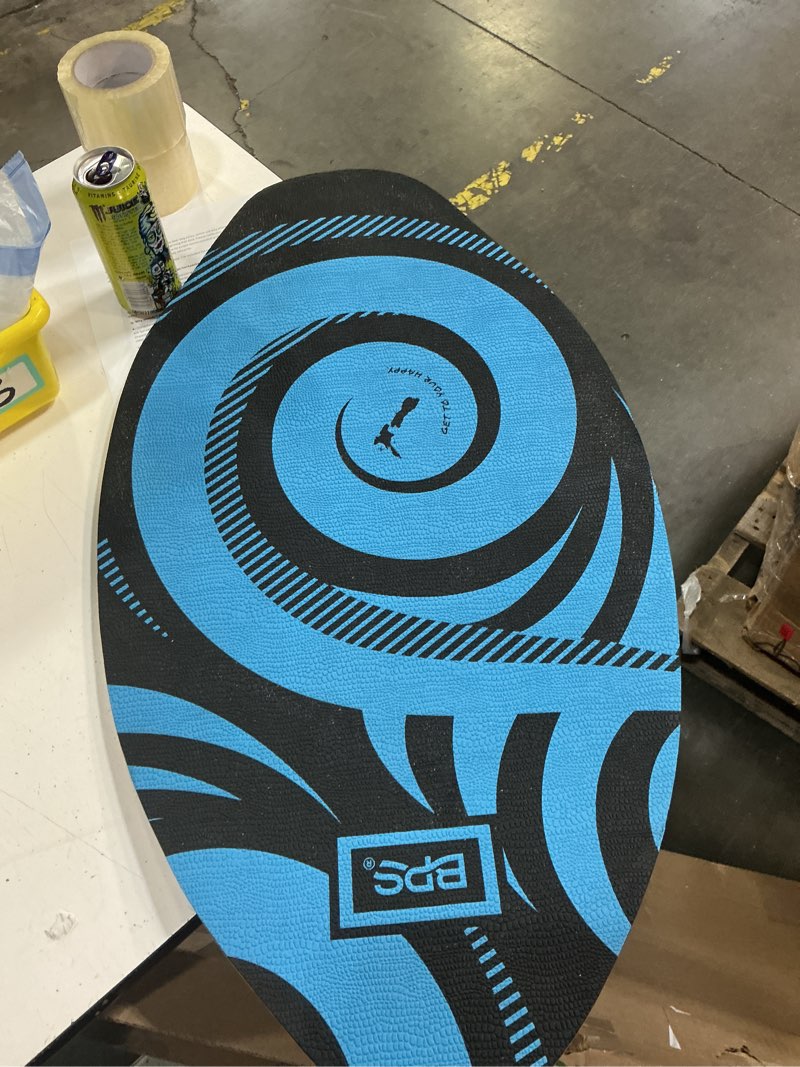 Condition photo showing As Is for bps new zealand ‘koru’ skimboard with colored eva grip pad and high gloss clear coat wooden skim boards for kids and adults | choose from 3 sizes and traction pad color black 35 inch