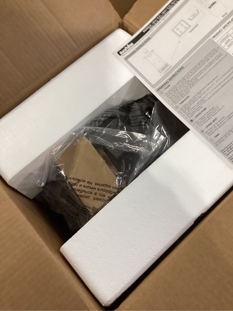 Condition photo showing As Is for Duraflame 28” Electric Lantern with Infrared Heat and Remote Control, Bronze Heaters, 02