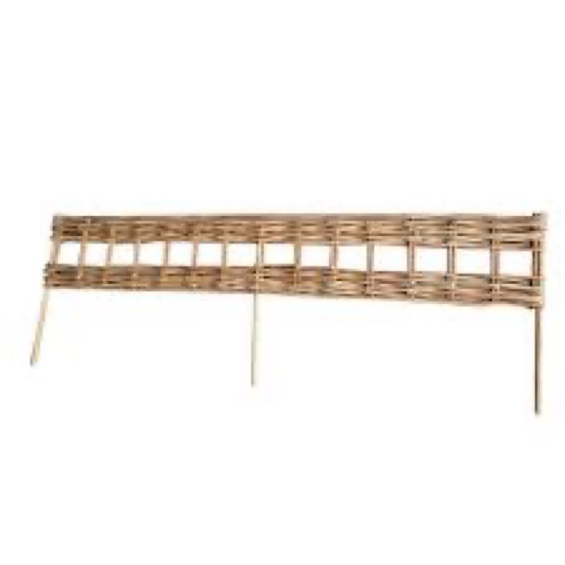 Carbonized Woven Willow Edging with Vertical Cross Sections Pattern 16"H x 48"L