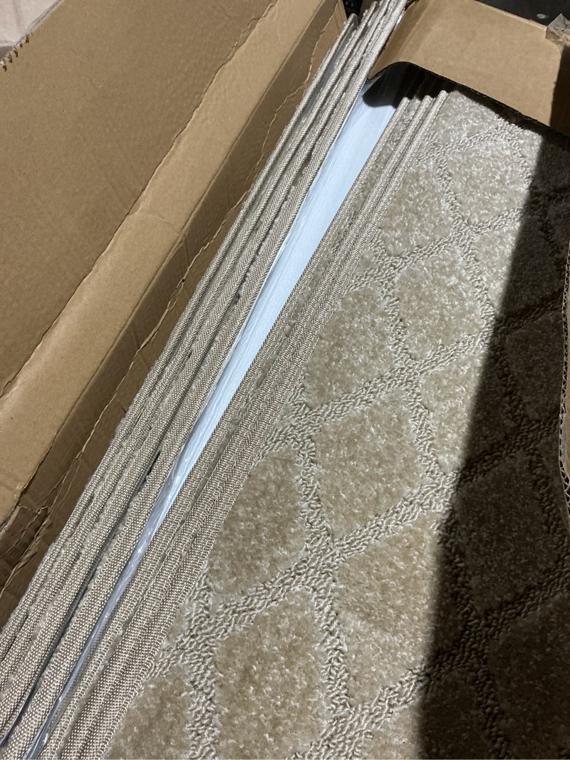 Condition photo showing Good Condition for bullnose stair treads non slip 9.5" x 32", 14 pcs carpet stair treads for wooden steps indoor with edge protection, reusable peel and stick tpu backing stair runner rugs - lattice pattern beige grey beige grey (lattice pattern) 9.5*32 inch 14