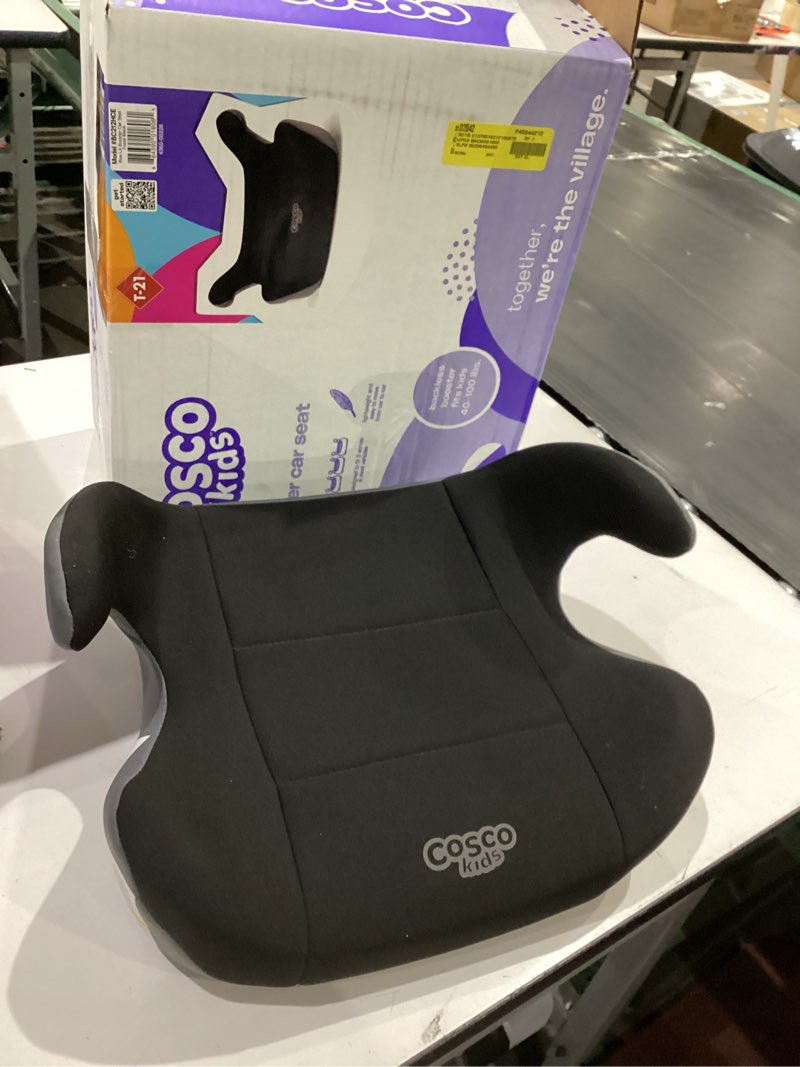 Condition photo showing As Is for cosco kids rise lx booster car seat, fossil black