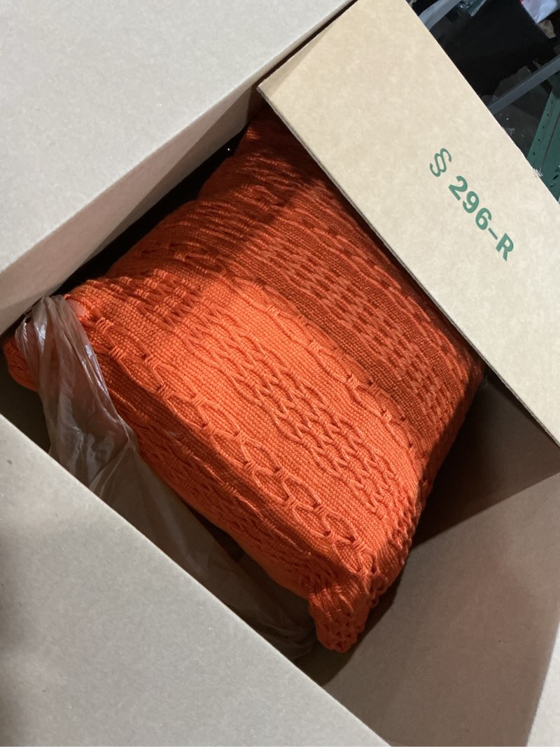 Condition photo showing Good Condition for tommy bahama - throw pillow, soft cross weave with zipper closure, ideal for bed or couch (island essentials orange, 20" x 20") island essentials orange 20" x 20"