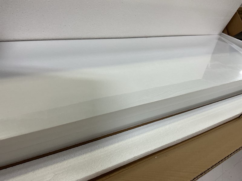 Condition photo showing Good Condition for Dreamland 40" Floating Shelves for Wall, 12" Deep Slim White Floating Shelves, Wall-Mounted Shelves for Bedroom, Living Room, Kitchen, Bathroom - Set of 2 White 40inch, Set of 2