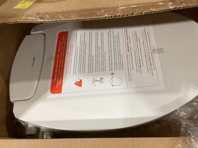 Condition photo showing New/Like New for brondell bidet toilet seat, non-electric swash ecoseat, fits elongated toilets, white - dual temperature, dual nozzle system - bidet with easy installation s102 - warm water elongated
