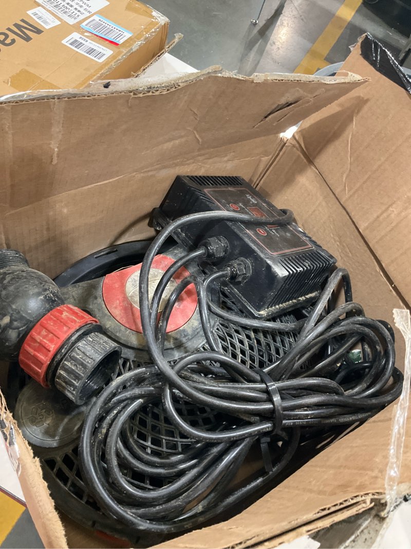 Condition photo showing As Is for alpine corporation pur5400c eco-sphere 5400 gph pond pump with controller and 33-ft cord, energy-saving, black/red