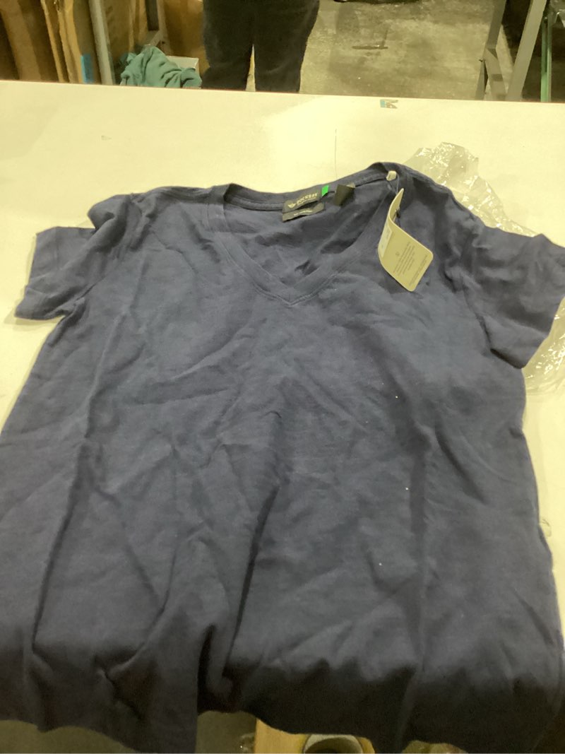 Condition photo showing As Is for Dockers Womens Slim Fit Short Sleeve Favorite V-Neck Tee Shirt X-Small Navy Blazer