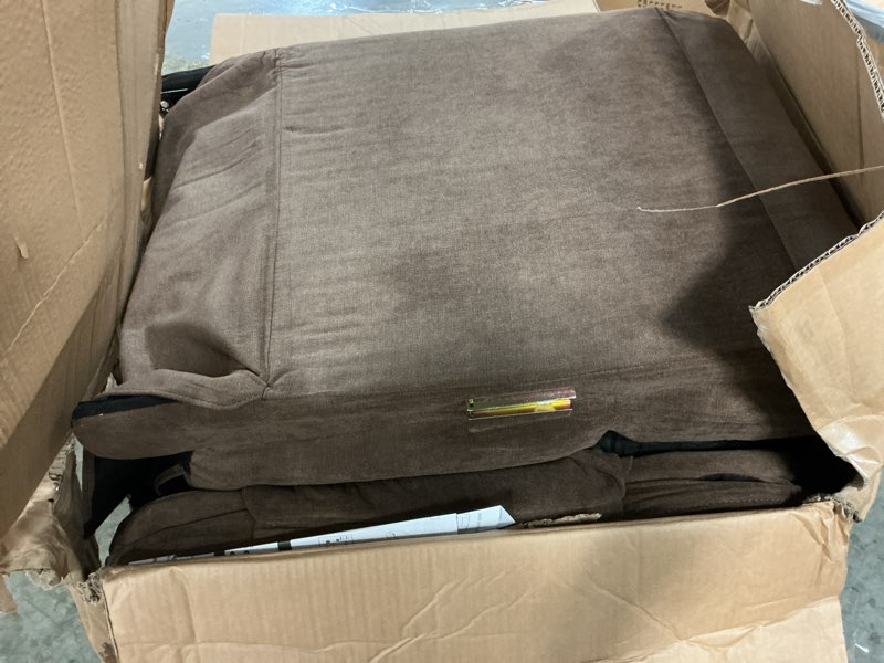 Condition photo showing As Is for Oversized Swivel Rocker Brown Recliner Chair with Heat & Massage, 3-Position Adjustable Nursery