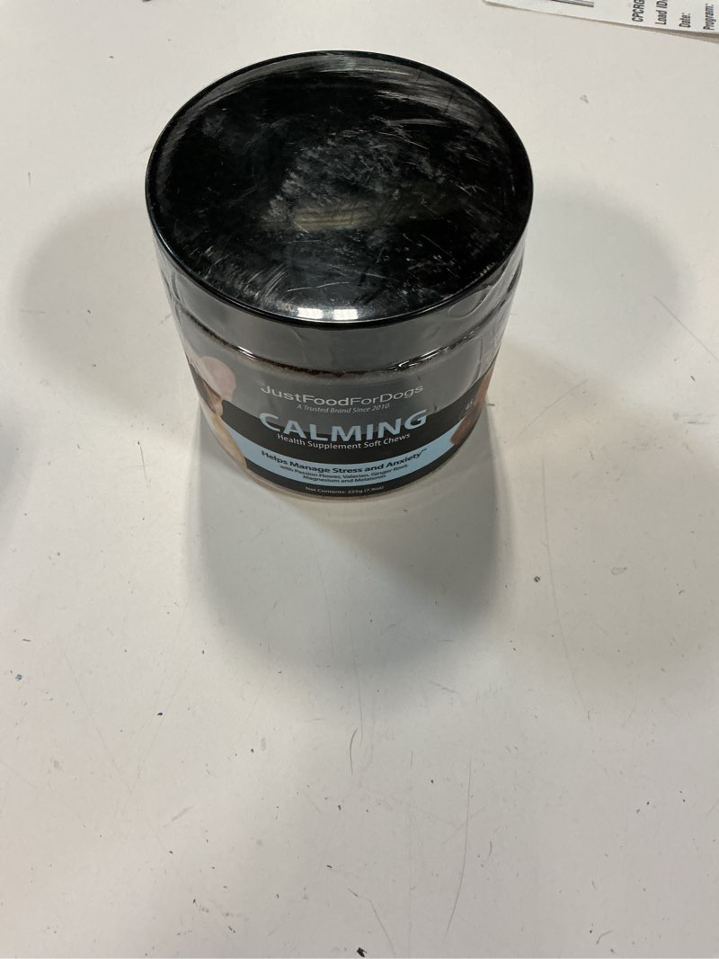 Condition photo showing New/Like New for (bb:10/02/26)just food for dogs hip and joint supplement for dogs, human grade glucosamine chondroitin dog supplements, multivitamin soft chews, omega 3 oil, superfood blend, plant based dog vitamins - 45 count 3 calming