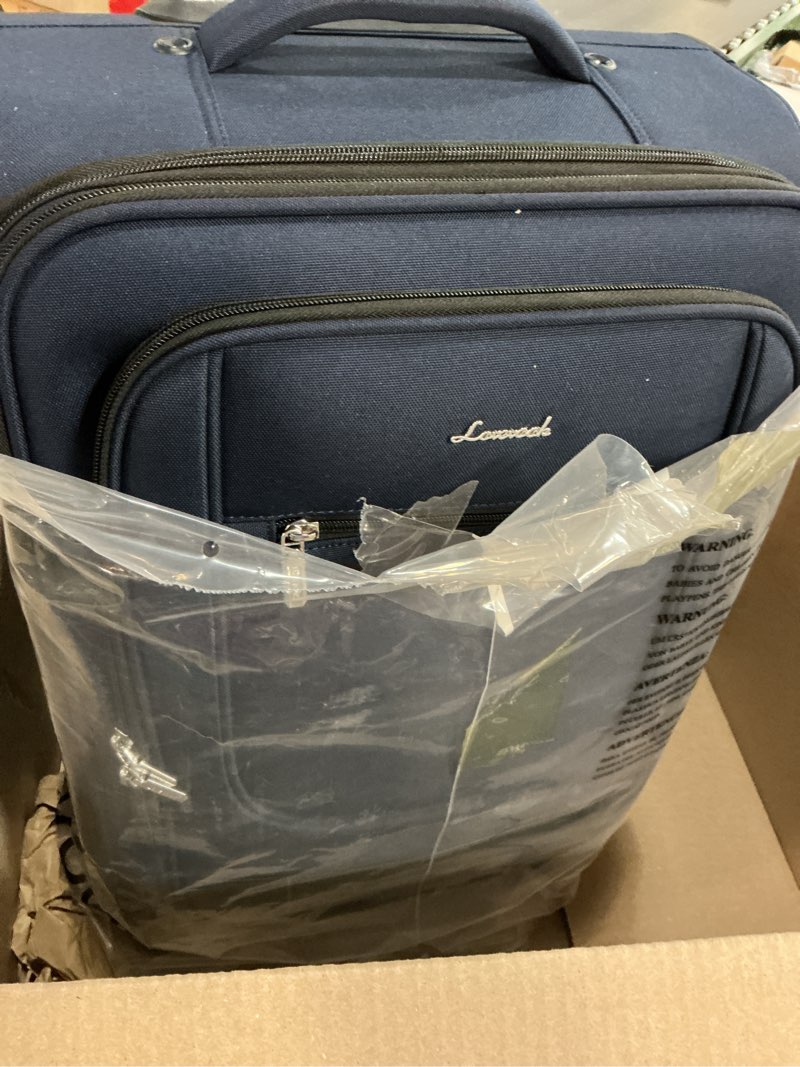 Condition photo showing Good Condition for LOVEVOOK Carry On Luggage 22x14x9 Airline Approved, Softside Suitcase with Spinner Wheels for Men Women, 22 Inch Rolling Luggage with TSA Lock Multiple Compartments for Travel Business Trip Blue Carry-on 20-Inch